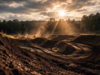 Sunlight across an empty track